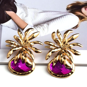 Glass Crystal Drop Earrings - SunsetFashionLA